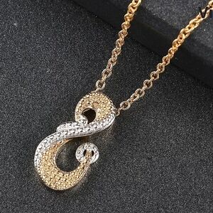 EverTrue Yellow Diamond (IR) Accent Pendant in 18K YG Plated and Platinum Bond